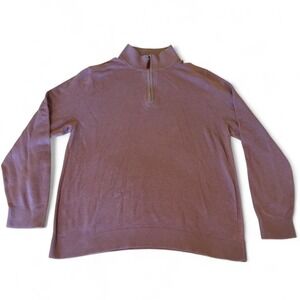 Tommy Bahama Purple Quarter-Zip Sweater, Men's Large - Preppy Y2K Knit